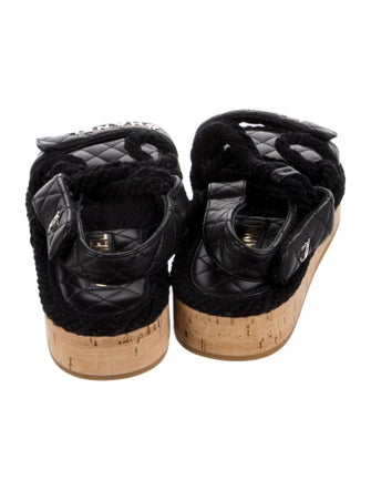 Chanel Interlocking CC Logo Leather Espadrilles