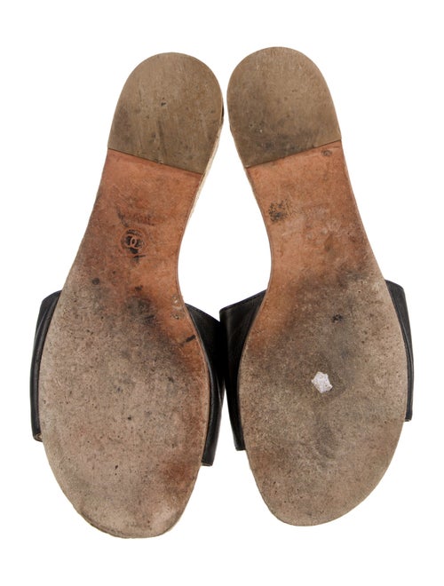 Chanel Interlocking CC Logo Leather Espadrilles