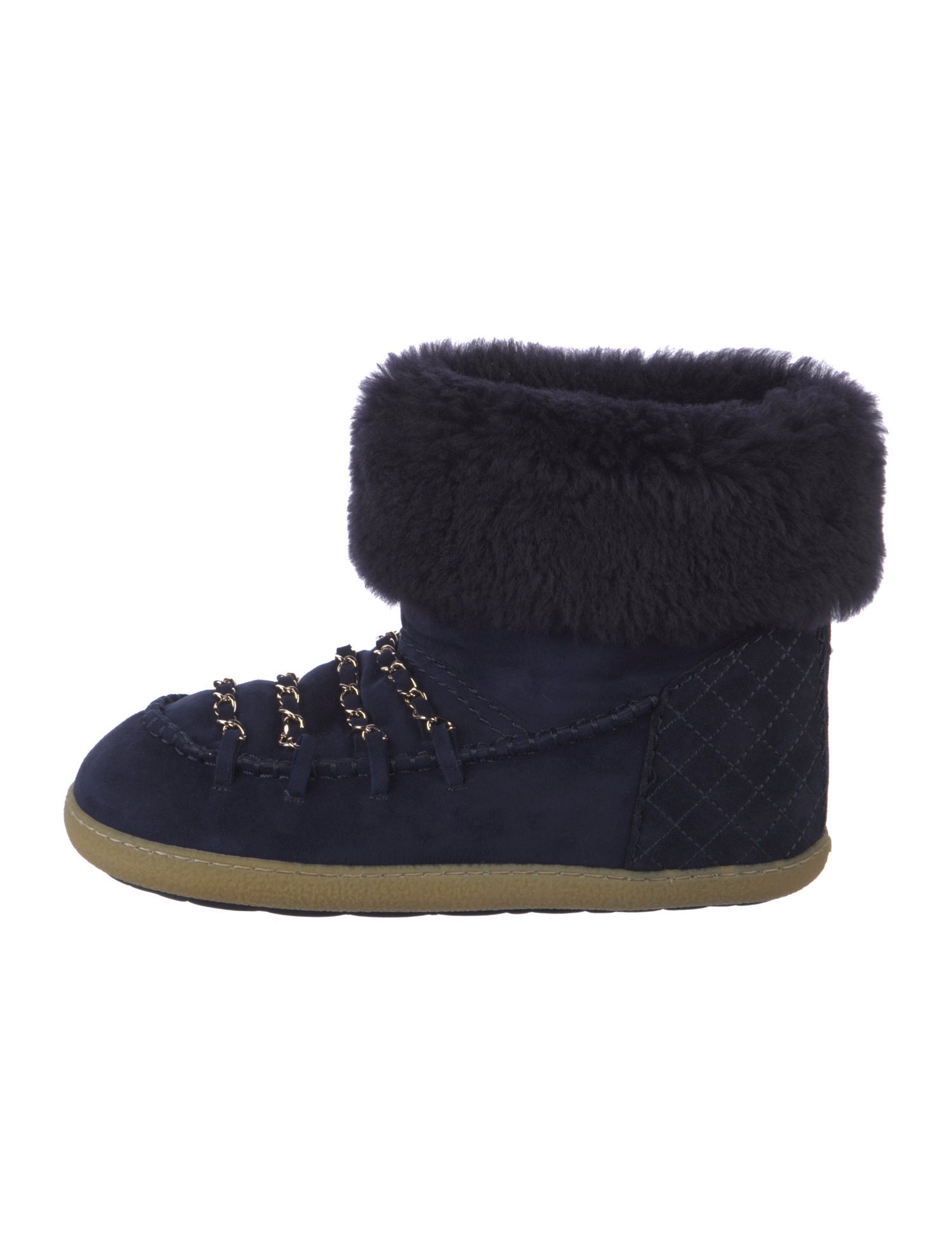 Chanel 2017 Interlocking CC Logo Lace-Up Boots