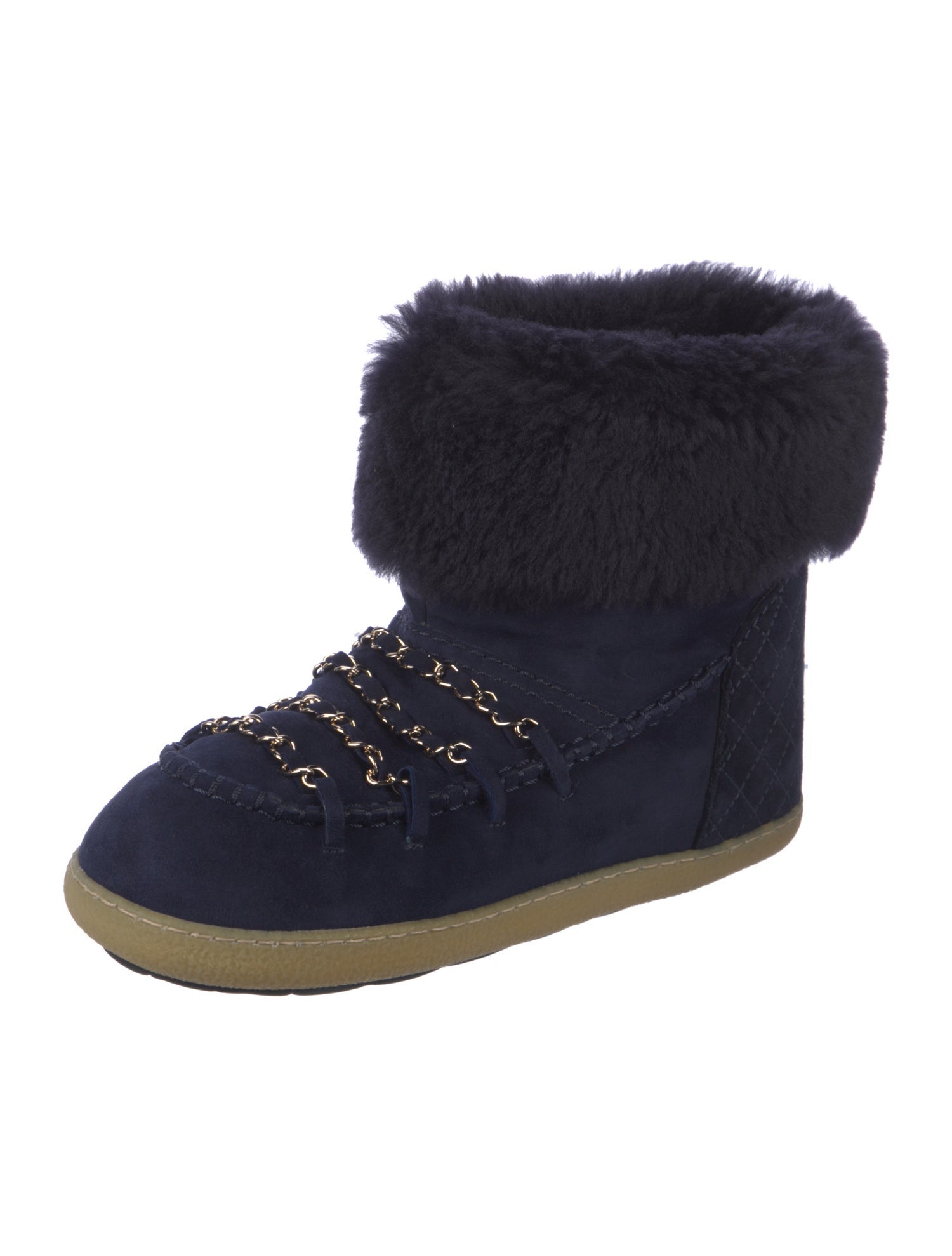 Chanel 2017 Interlocking CC Logo Lace-Up Boots