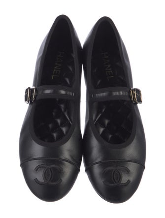 Chanel Interlocking CC Logo Lambskin Mary Jane Flats