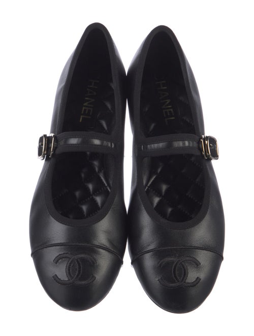 Chanel Interlocking CC Logo Lambskin Mary Jane Flats