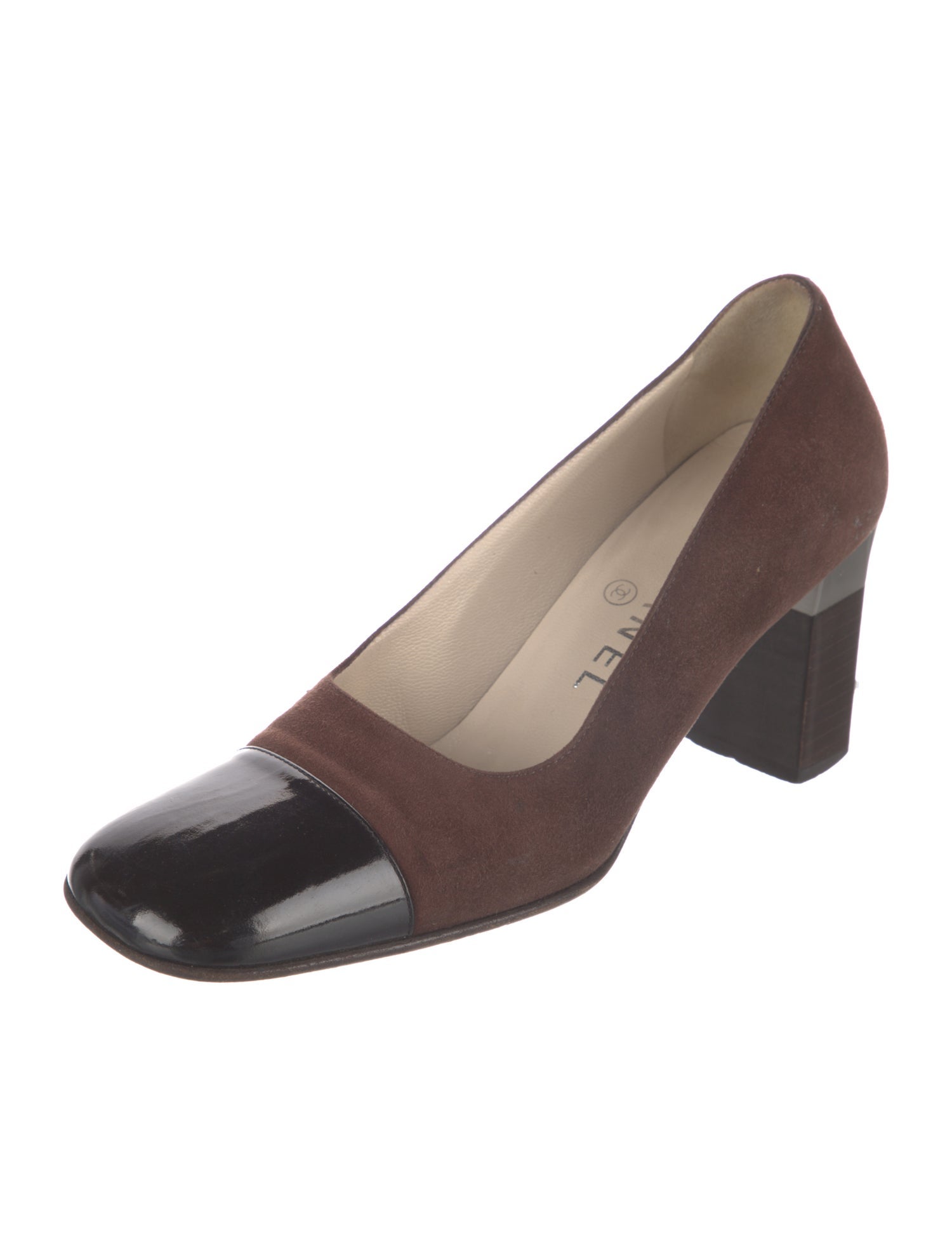 Chanel Interlocking CC Logo Suede Pumps