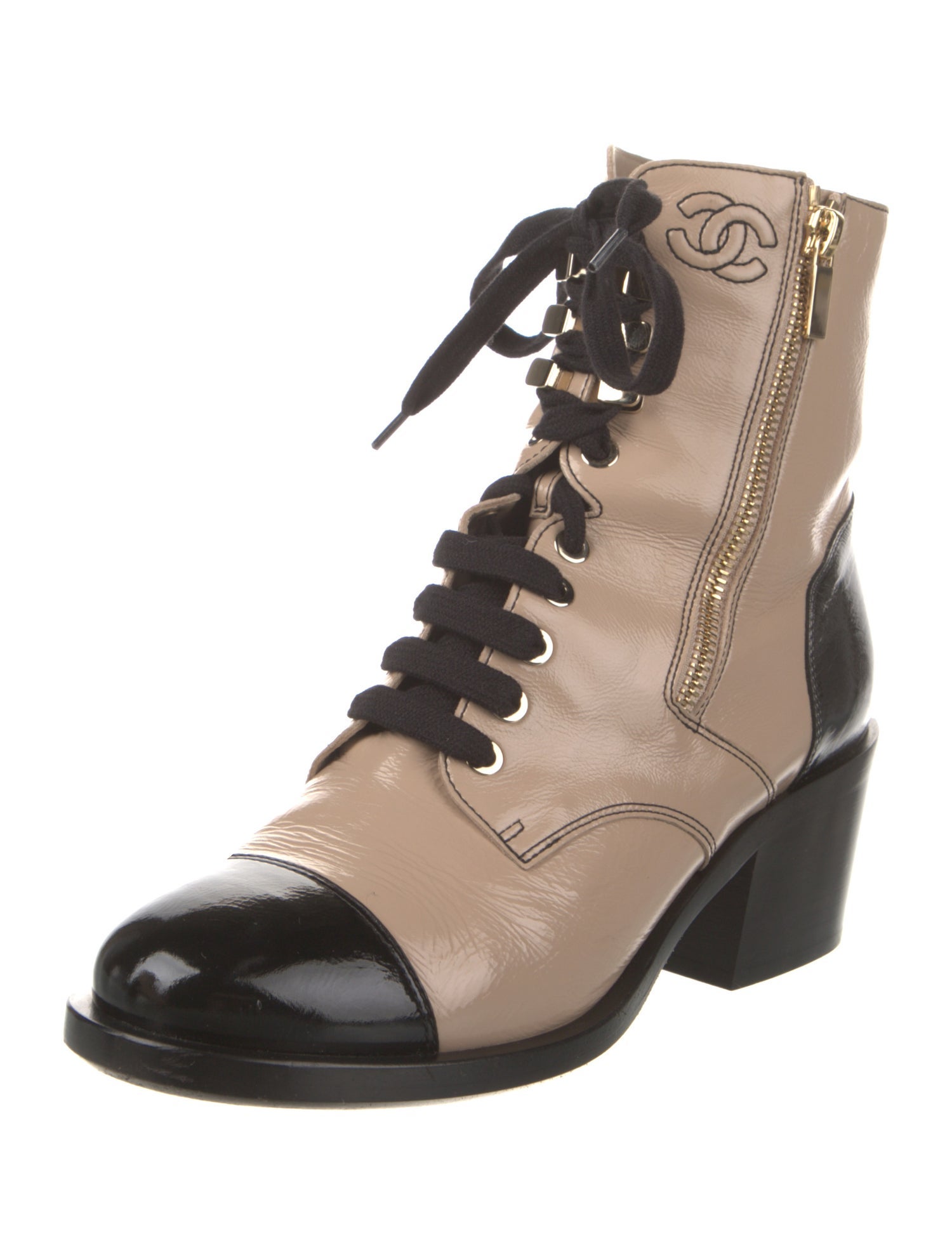 Chanel 2019 Interlocking CC Logo Combat Boots