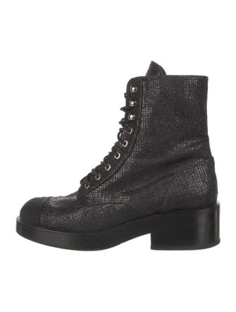 Chanel 2022 Interlocking CC Logo Combat Boots