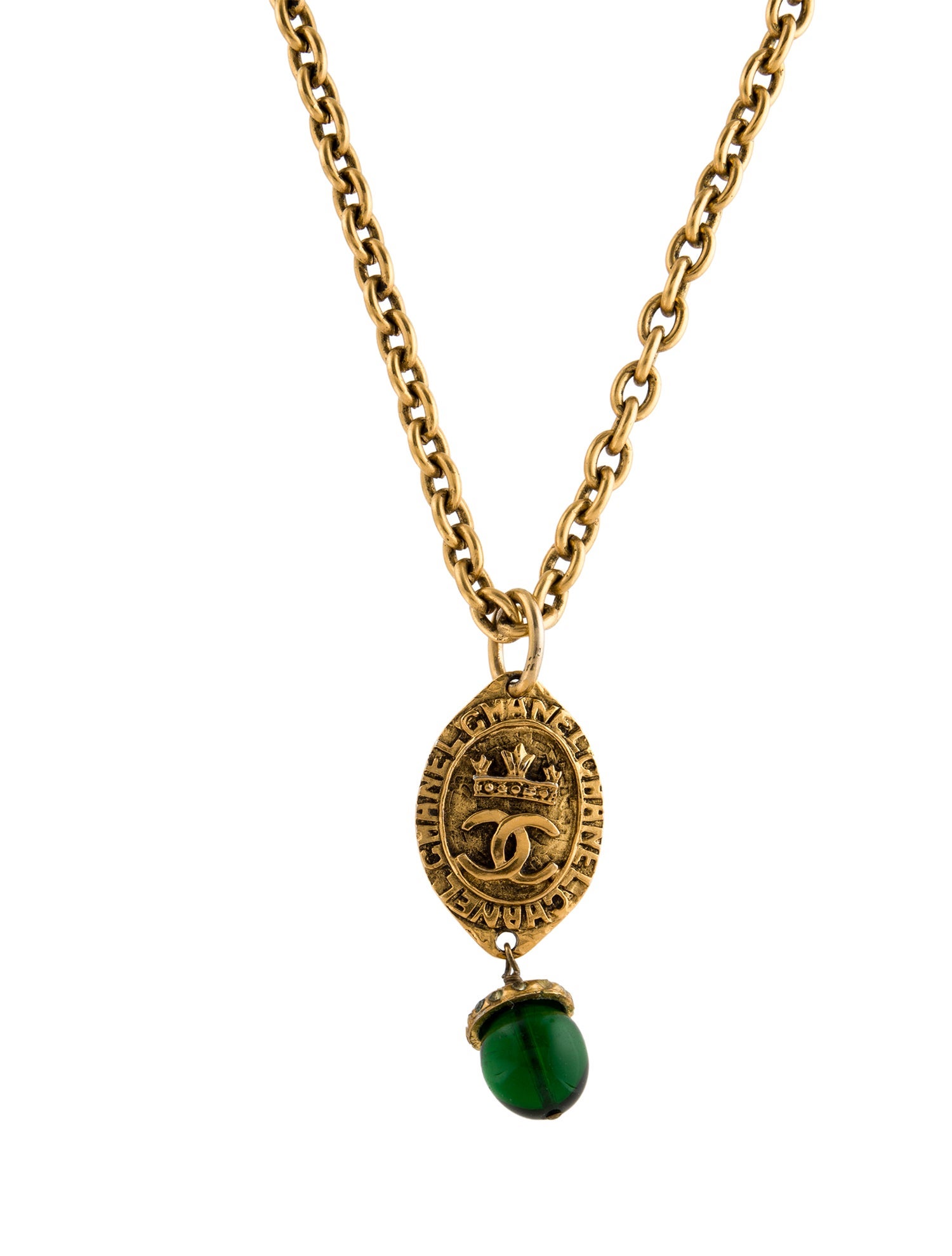 Chanel Vintage Gripoix & Strass CC Pendant Necklace