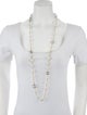 Chanel 2022 Faux Pearl & Strass CC Station Necklace