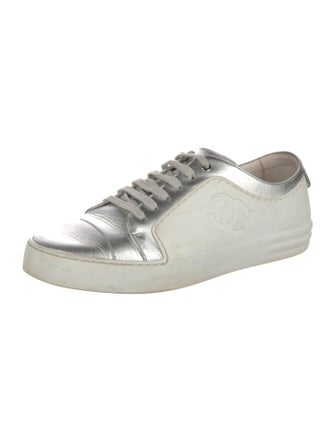 Chanel Interlocking CC Logo Leather Sneakers