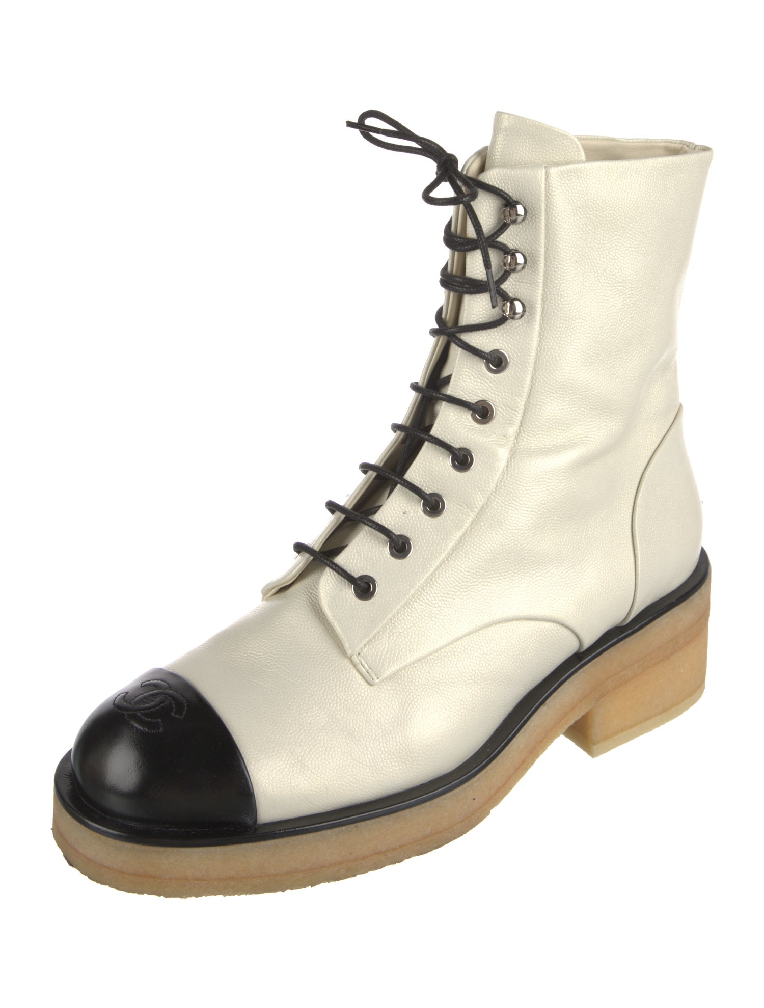 Chanel 2022 Interlocking CC Logo Combat Boots