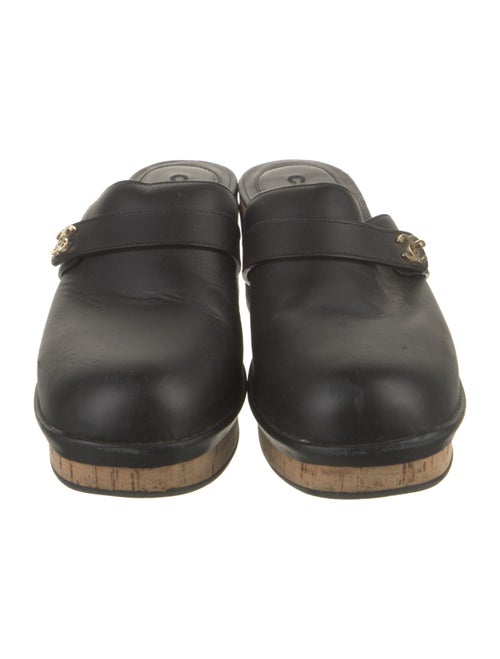 Chanel Interlocking CC Logo Leather Mules