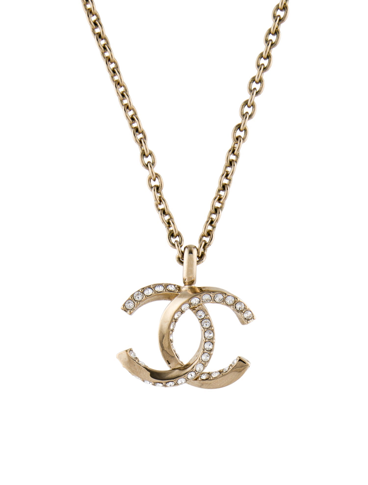 Chanel 2023 Strass CC Pendant Necklace