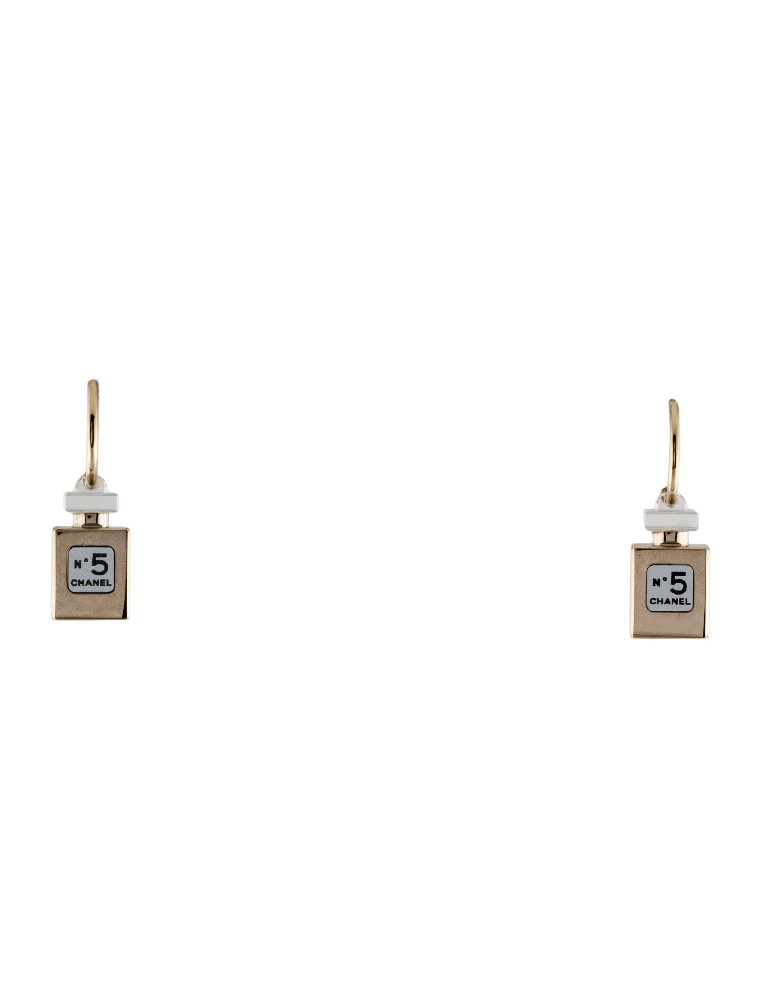 Chanel Resin No.5 Perfume Bottle Drop Earrings