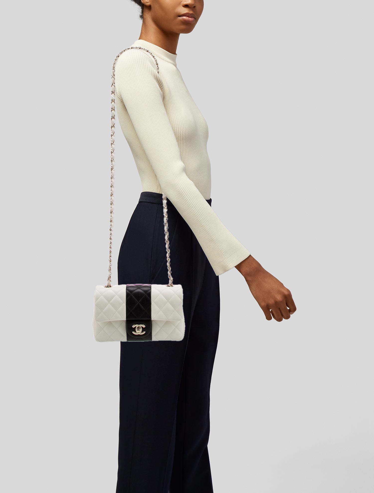 Chanel Classic Rectangular Mini Bi-Stripe Flap Bag