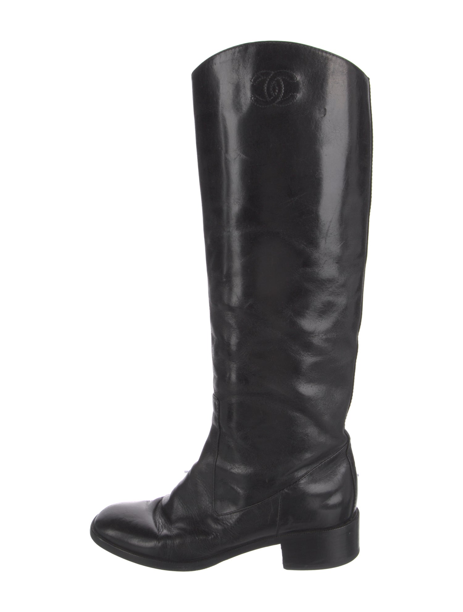 Chanel 2013 Interlocking CC Logo Riding Boots