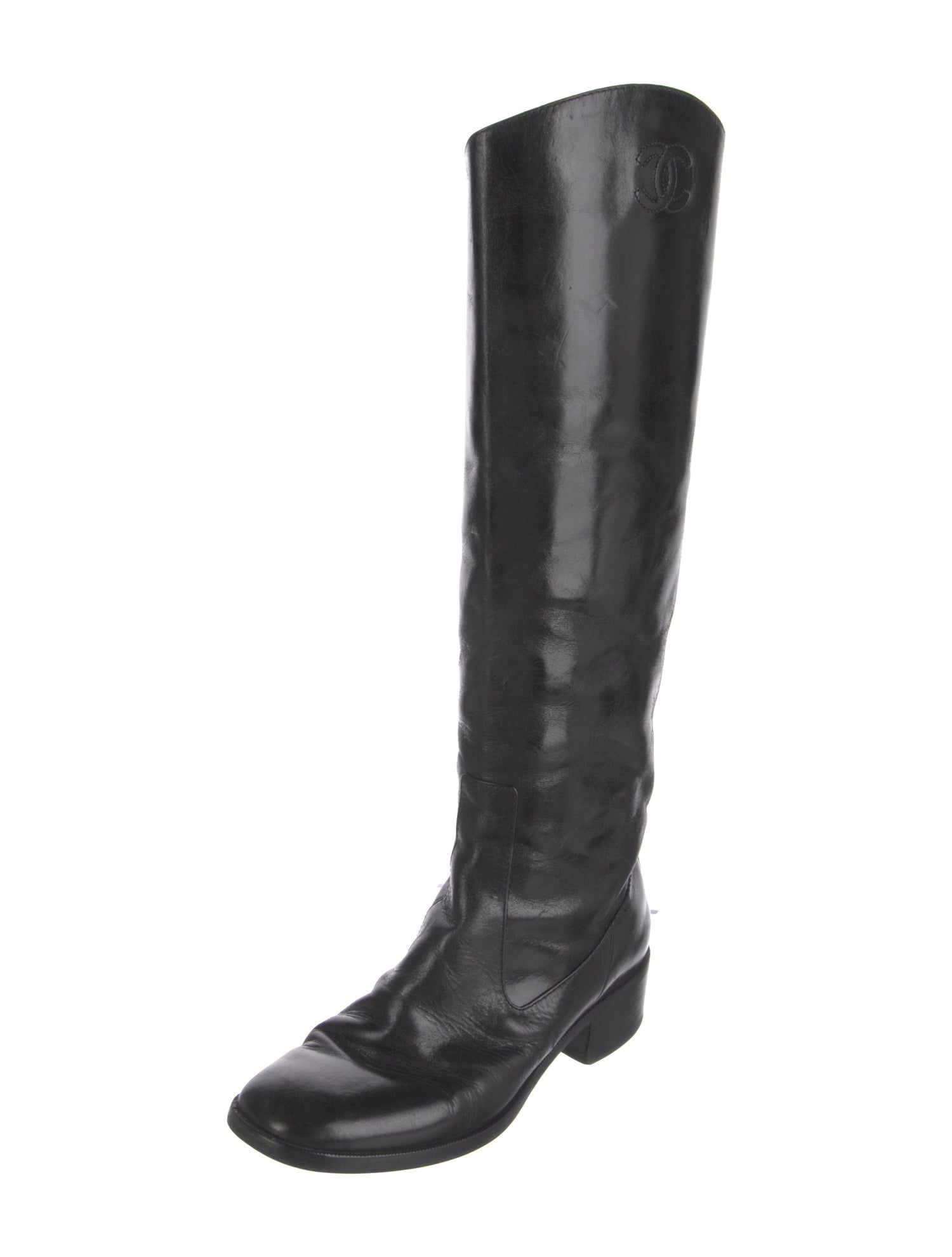 Chanel 2013 Interlocking CC Logo Riding Boots