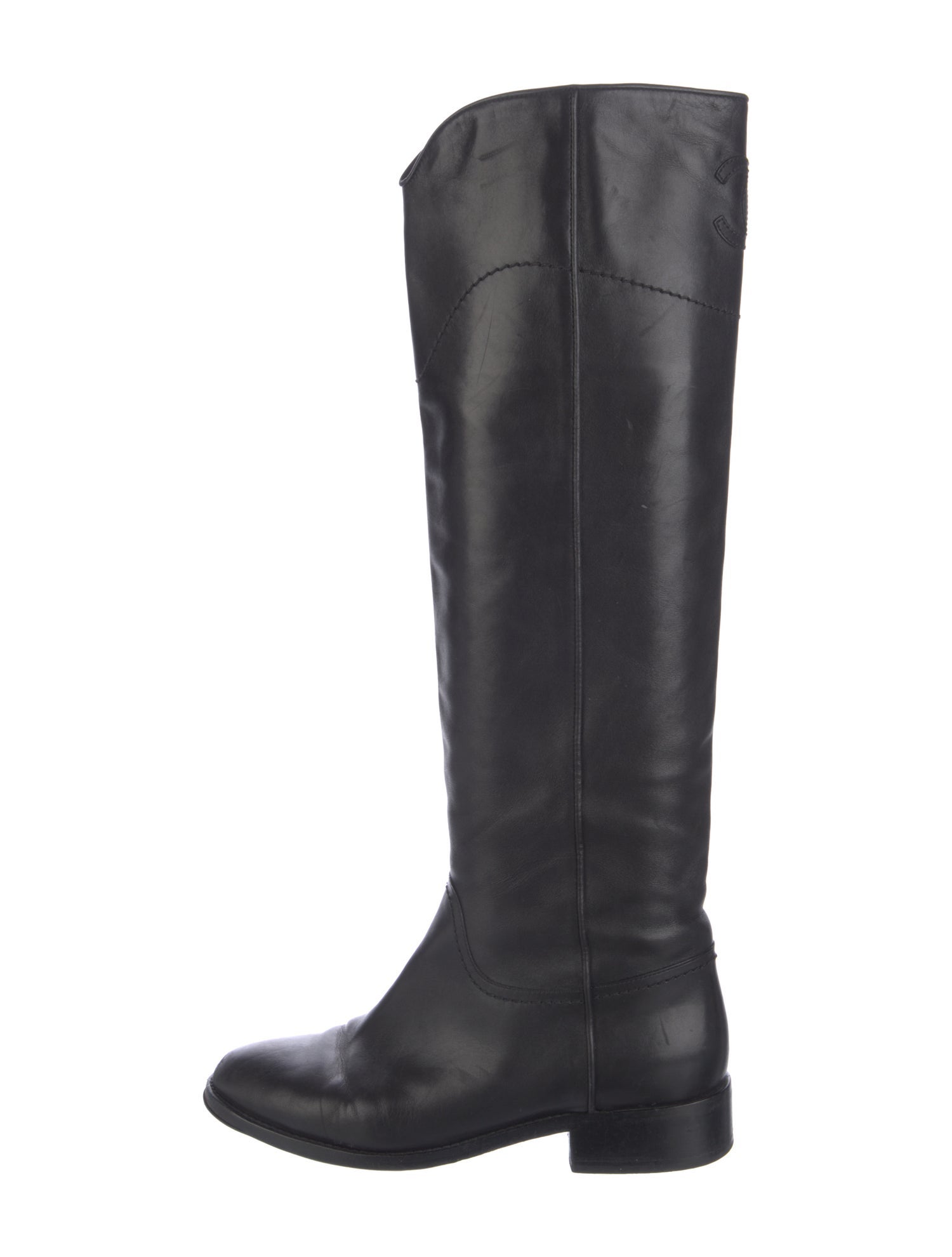 Chanel Vintage Interlocking CC Logo Riding Boots