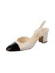 Chanel Interlocking CC Logo Leather Slingback Pumps