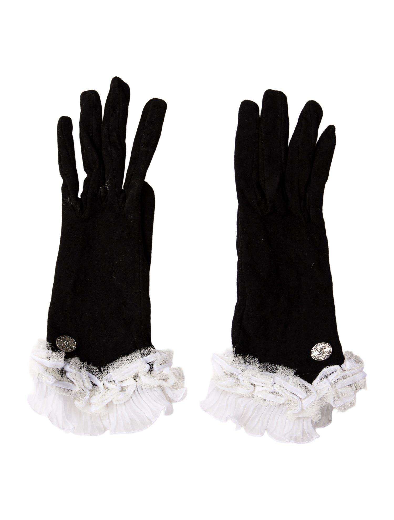 Chanel Suede Lace Gloves
