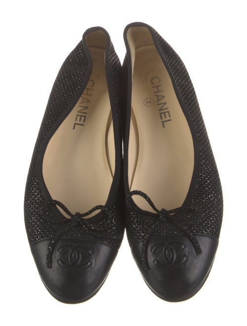 Chanel Interlocking CC Logo Suede Ballet Flats
