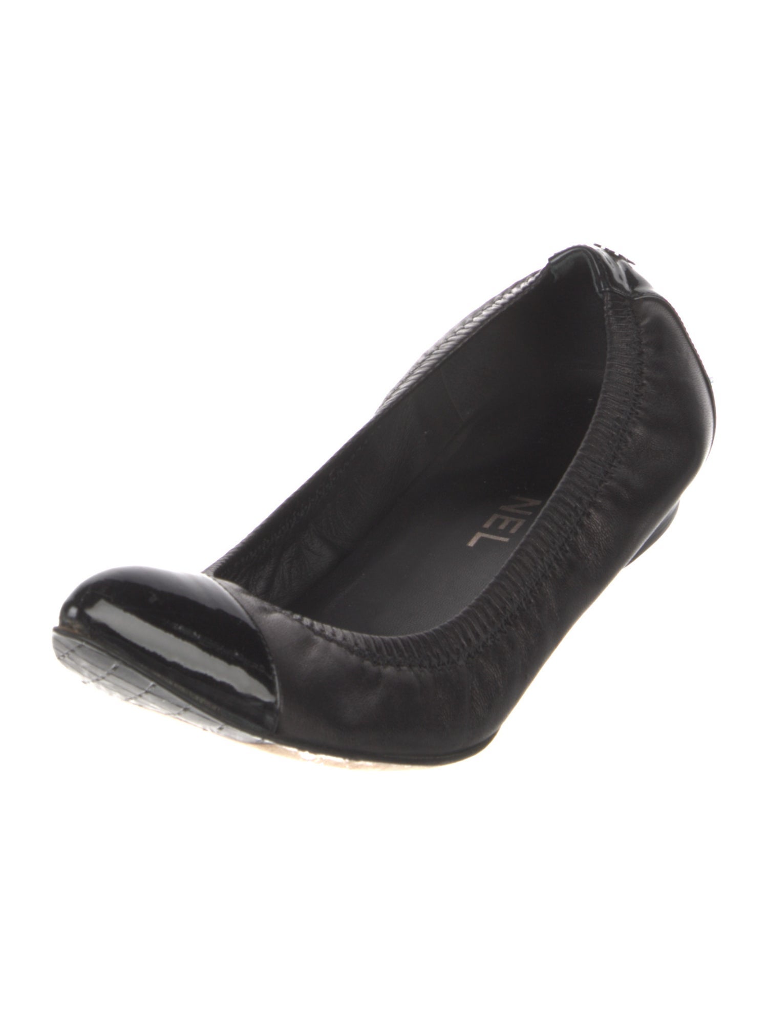 Chanel Interlocking CC Logo Leather Flats