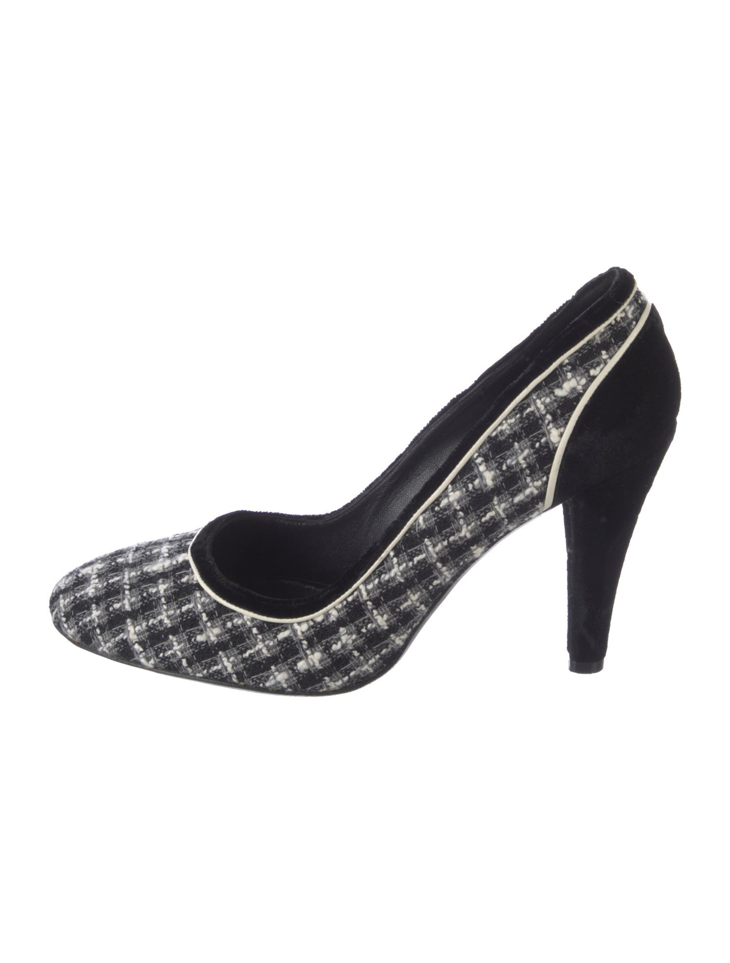 Chanel Vintage Tweed Pattern Pumps