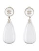 Chanel Faux Pearl, Resin & Strass CC Drop Earrings