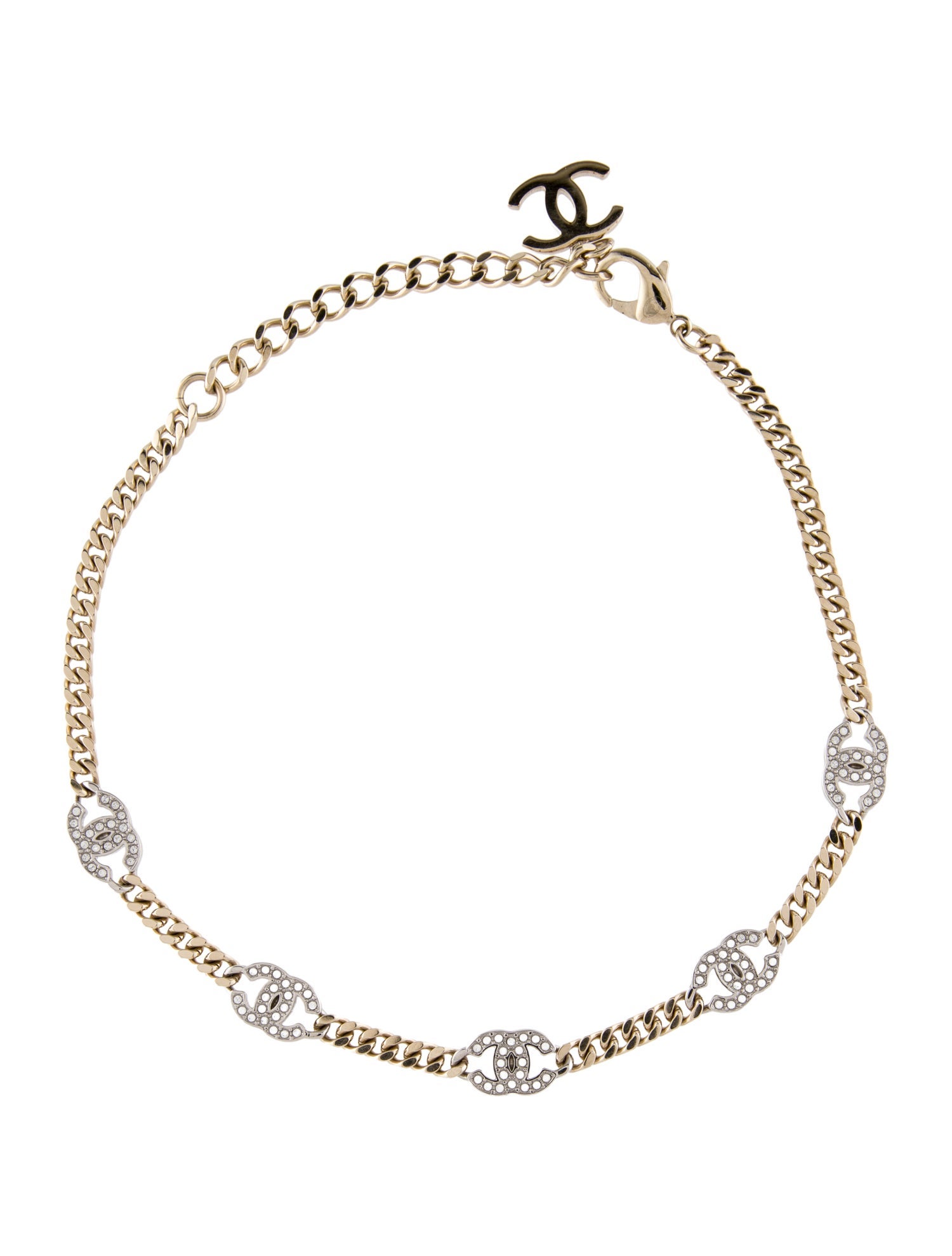 Chanel 2025 Strass CC Station Necklace