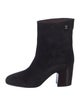 Chanel Interlocking CC Logo Suede Boots