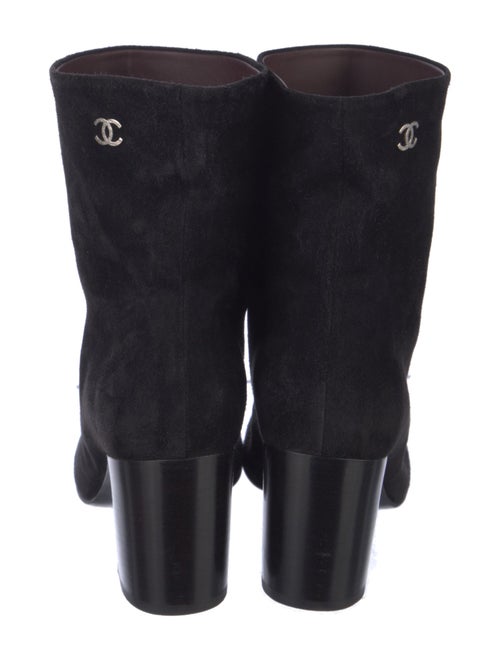 Chanel Interlocking CC Logo Suede Boots