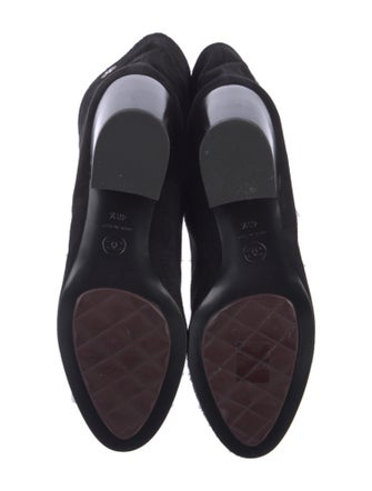 Chanel Interlocking CC Logo Suede Boots