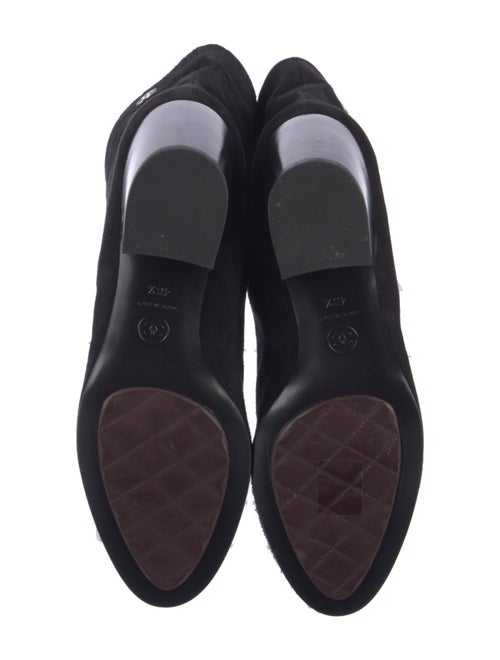 Chanel Interlocking CC Logo Suede Boots