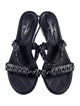Chanel Interlocking CC Logo Leather Slingback Sandals