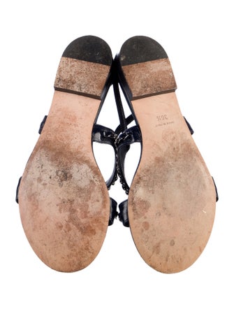 Chanel Interlocking CC Logo Leather Slingback Sandals