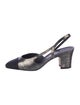 Chanel Interlocking CC Logo Leather Slingback Pumps