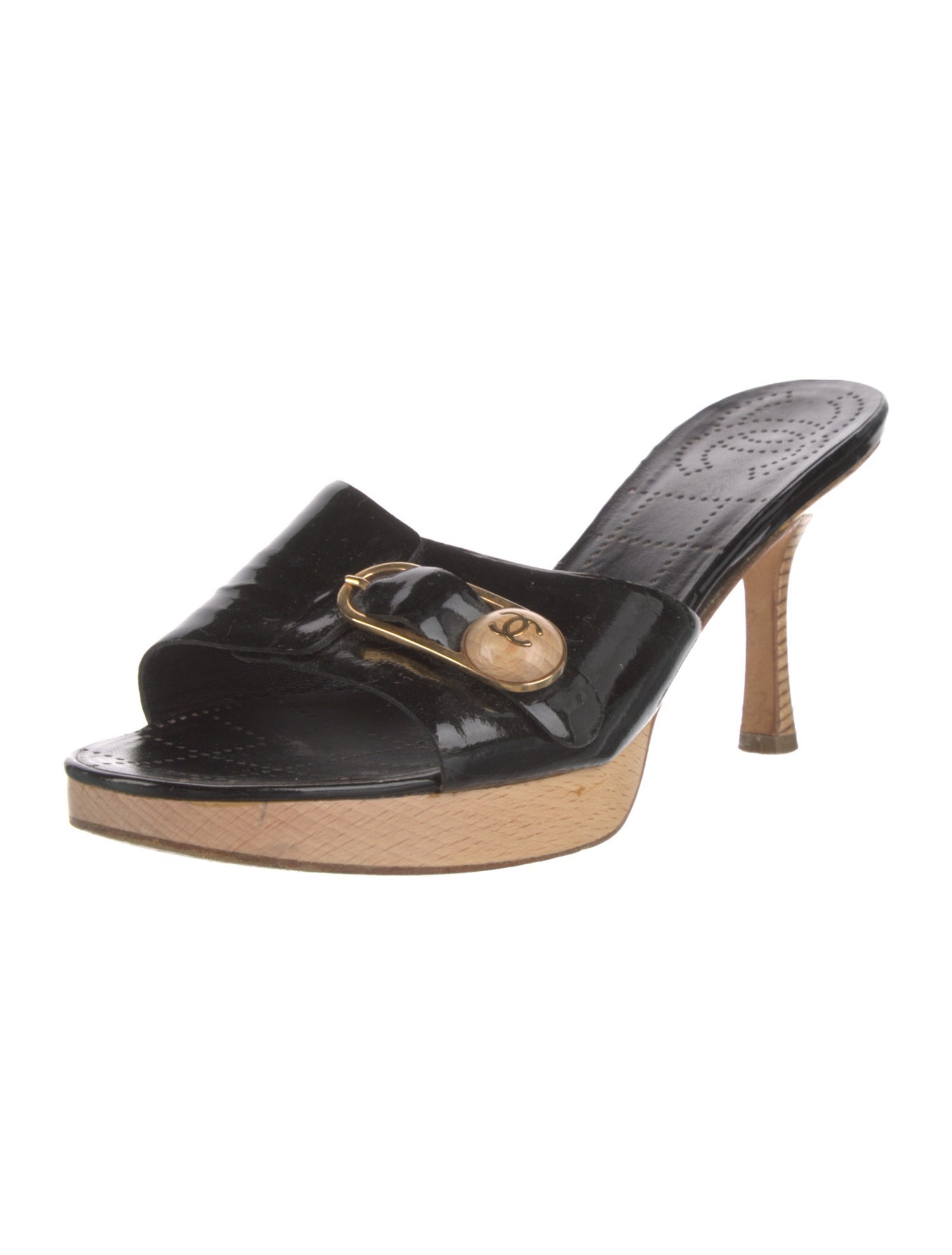 Chanel Vintage Interlocking CC Logo Slides