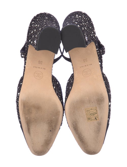 Chanel Interlocking CC Logo Tweed Slingback Pumps