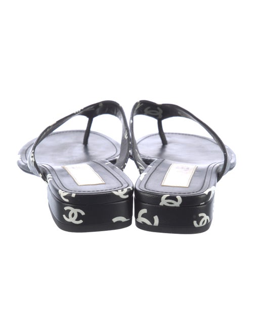 Chanel Interlocking CC Logo Leather Slides