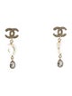 Chanel 2025 Faux Pearl & Strass CC Drop Earrings