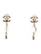 Chanel 2025 Faux Pearl & Strass CC Drop Earrings