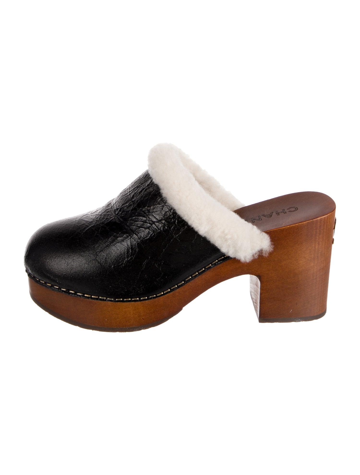 Chanel Interlocking CC Logo Leather Mules