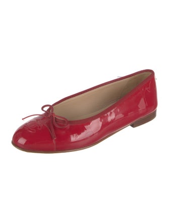 Chanel Interlocking CC Logo Patent Leather Ballet Flats