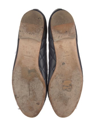 Chanel Interlocking CC Logo Leather Ballet Flats