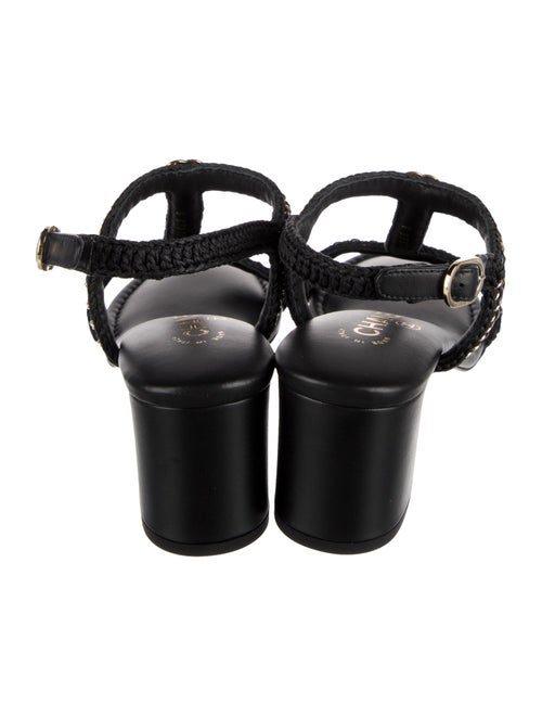 Chanel 2022 Interlocking CC Logo T-Strap Sandals