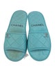 Chanel Interlocking CC Logo Leather Slides