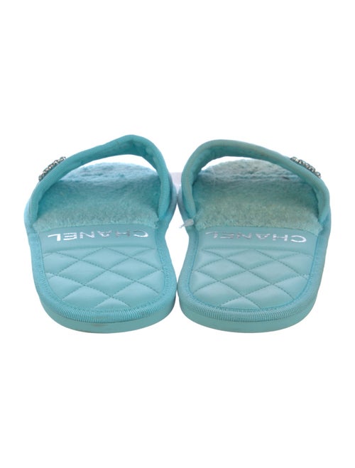 Chanel Interlocking CC Logo Leather Slides