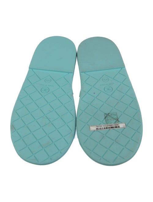 Chanel Interlocking CC Logo Leather Slides