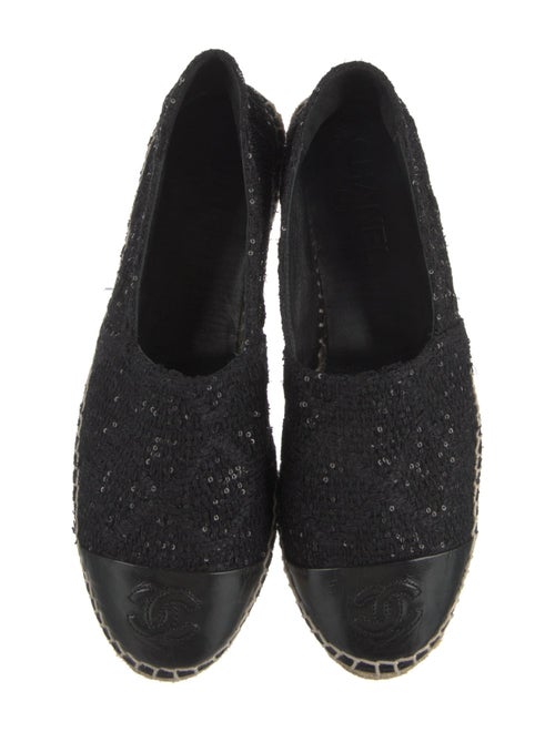 Chanel Interlocking CC Logo Tweed Espadrilles