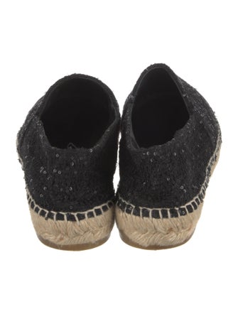 Chanel Interlocking CC Logo Tweed Espadrilles