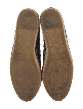 Chanel Interlocking CC Logo Tweed Espadrilles