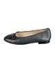 Chanel Interlocking CC Logo Leather Ballet Flats